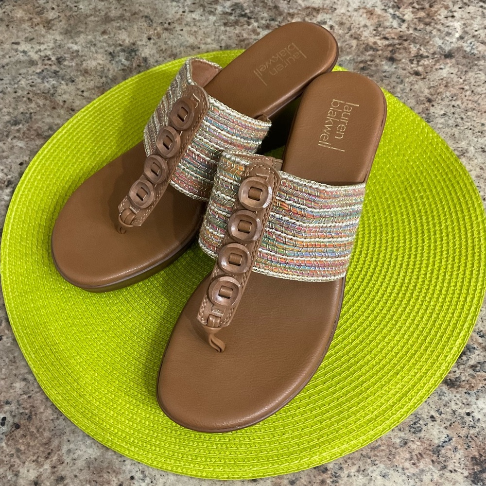 Wedge Sandals Lauren Blakwell Size 9M